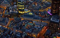 World & Travel: Bird's-eye view of London at night, United Kingdom