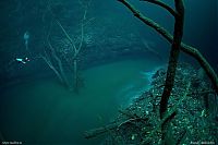 World & Travel: Underwater river, Cenote Angelita, Mexico