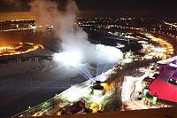 World & Travel: Night view of Niagara Falls, Canada, United States