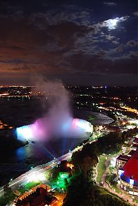 World & Travel: Night view of Niagara Falls, Canada, United States