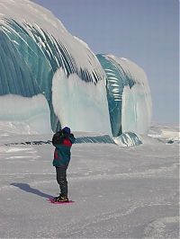 World & Travel: Blue ice from frozen waves, Antarctica