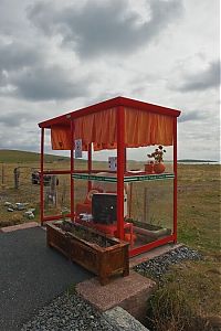 World & Travel: Bus stop, Unst, Scotland