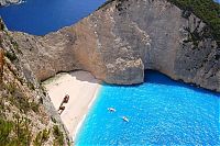 World & Travel: Shipwreck Cove, Navagio Beach on Zakynthos Island, Greece