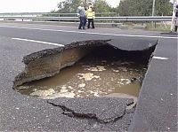 Trek.Today search results: Rainwater sinkhole on highway, Hungary