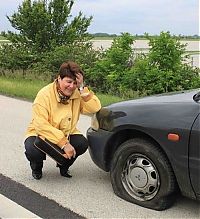 World & Travel: Rainwater sinkhole on highway, Hungary