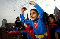 World & Travel: Super hero world record attempt, Federation Square in Melbourne, Australia