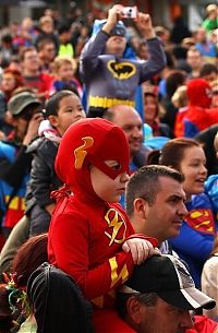 World & Travel: Super hero world record attempt, Federation Square in Melbourne, Australia