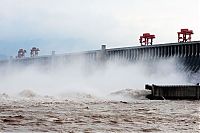 World & Travel: Three Gorges Dam control test, Yangtze River, Sandouping, China