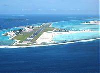 World & Travel: aerial view of airport runway