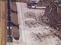 World & Travel: aerial view of airport runway