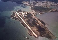 World & Travel: aerial view of airport runway