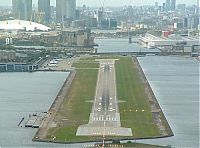 World & Travel: aerial view of airport runway