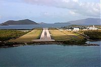 World & Travel: aerial view of airport runway