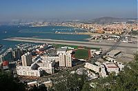 World & Travel: aerial view of airport runway