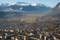 World & Travel: aerial view of airport runway