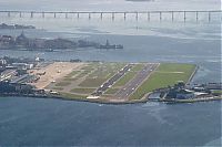 World & Travel: aerial view of airport runway
