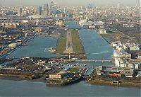 World & Travel: aerial view of airport runway