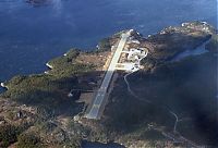 World & Travel: aerial view of airport runway