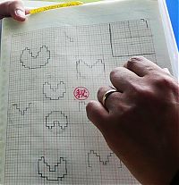World & Travel: Original sketches of Pac-Man drawings by Toru Iwatani