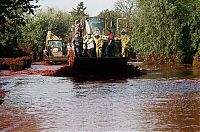 World & Travel: Red sludge alumina factory reservoir pollutes villages, Hungary