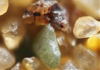 World & Travel: sand under a microscope