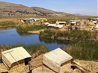 Uros people, floating islands of Lake Titicaca, Peru, Bolivia