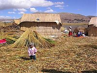 Uros people, floating islands of Lake Titicaca, Peru, Bolivia