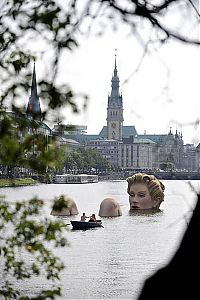 World & Travel: Die Badende by Oliver Voss, Binnenalster Lake, Hamburg, Germany