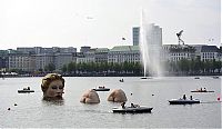 World & Travel: Die Badende by Oliver Voss, Binnenalster Lake, Hamburg, Germany