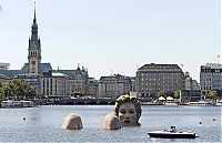 World & Travel: Die Badende by Oliver Voss, Binnenalster Lake, Hamburg, Germany