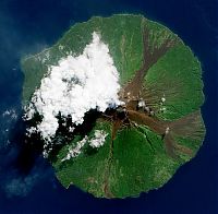 World & Travel: volcano from space