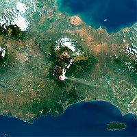 World & Travel: volcano from space