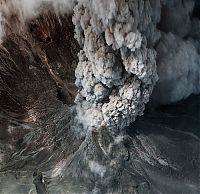 World & Travel: volcano from space