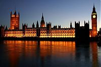 World & Travel: Bird's-eye view of London at night, United Kingdom