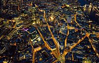 World & Travel: Bird's-eye view of London at night, United Kingdom