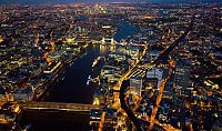 World & Travel: Bird's-eye view of London at night, United Kingdom