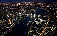 World & Travel: Bird's-eye view of London at night, United Kingdom