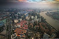 World & Travel: Bird's eye view of Shanghai, China