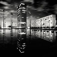 World & Travel: black and white night world cityscape photography