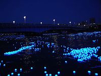 World & Travel: River of light with electronic LED fireflies, Sumida river, Tokyo