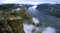 World & Travel: Preikestolen, Hyvlatonnå, Preacher's Pulpit Rock, Lysefjorden, Forsand, Ryfylke, Norway