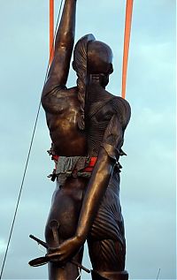 Trek.Today search results: Verity bronze statue of a pregnant woman by Damien Hirst, North Devon, United Kingdom