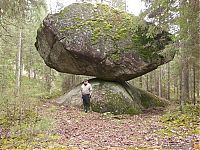 World & Travel: Kummakivi strange rock, Valtola, Southern Savonia, Finland