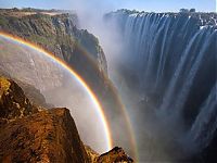Rainbow over Victoria Falls, Zambezi River, Africa