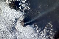 World & Travel: volcano from space