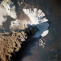 World & Travel: volcano from space