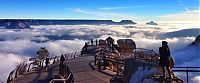 World & Travel: Grand Canyon covered in fog, Arizona, United States