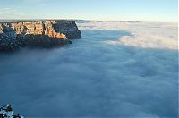 World & Travel: Grand Canyon covered in fog, Arizona, United States