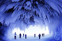 The Great Lakes frozen, Canada–United States border, North America