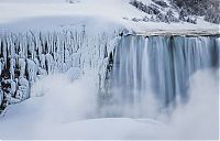 Niagara Falls frozen partially in 2014, Canada, United States